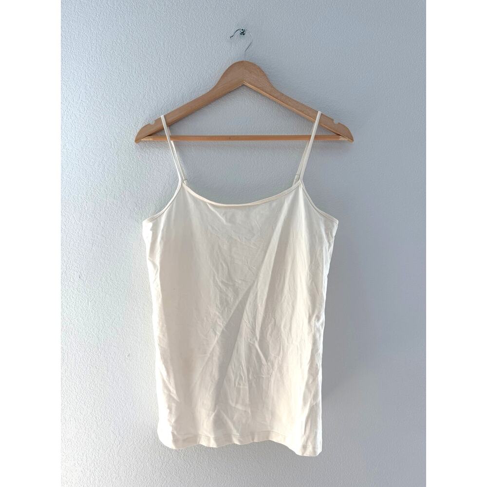 Caslon Ivory Cotton Stretch Layering Cami Tank Top Adjustable Straps
